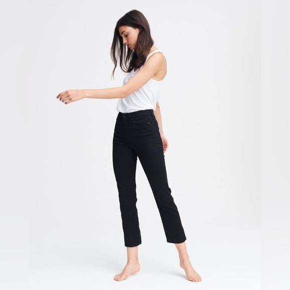 rag & bone Nina High Rise Ankle Cigarette Jeans Black Size 25 - Picture 1 of 10